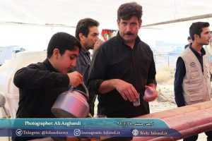اربعین حسینی در جاده گناباد-کاخک و برپایی موکب توسط اهالی بیلند در این جاده