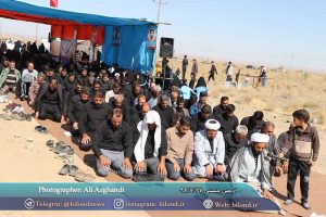 اربعین حسینی در جاده گناباد-کاخک و برپایی موکب توسط اهالی بیلند در این جاده