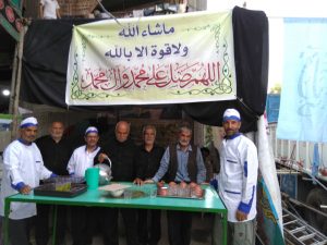 ایستگاه صلواتی توسط اهالی بیلند در شهر های نجف و کربلا موکب امام رضا علیه السلام