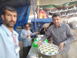 ایستگاه صلواتی توسط اهالی بیلند در شهر های نجف و کربلا موکب امام رضا علیه السلام