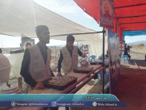 اربعین حسینی در جاده گناباد-کاخک و برپایی موکب توسط اهالی بیلند در این جاده